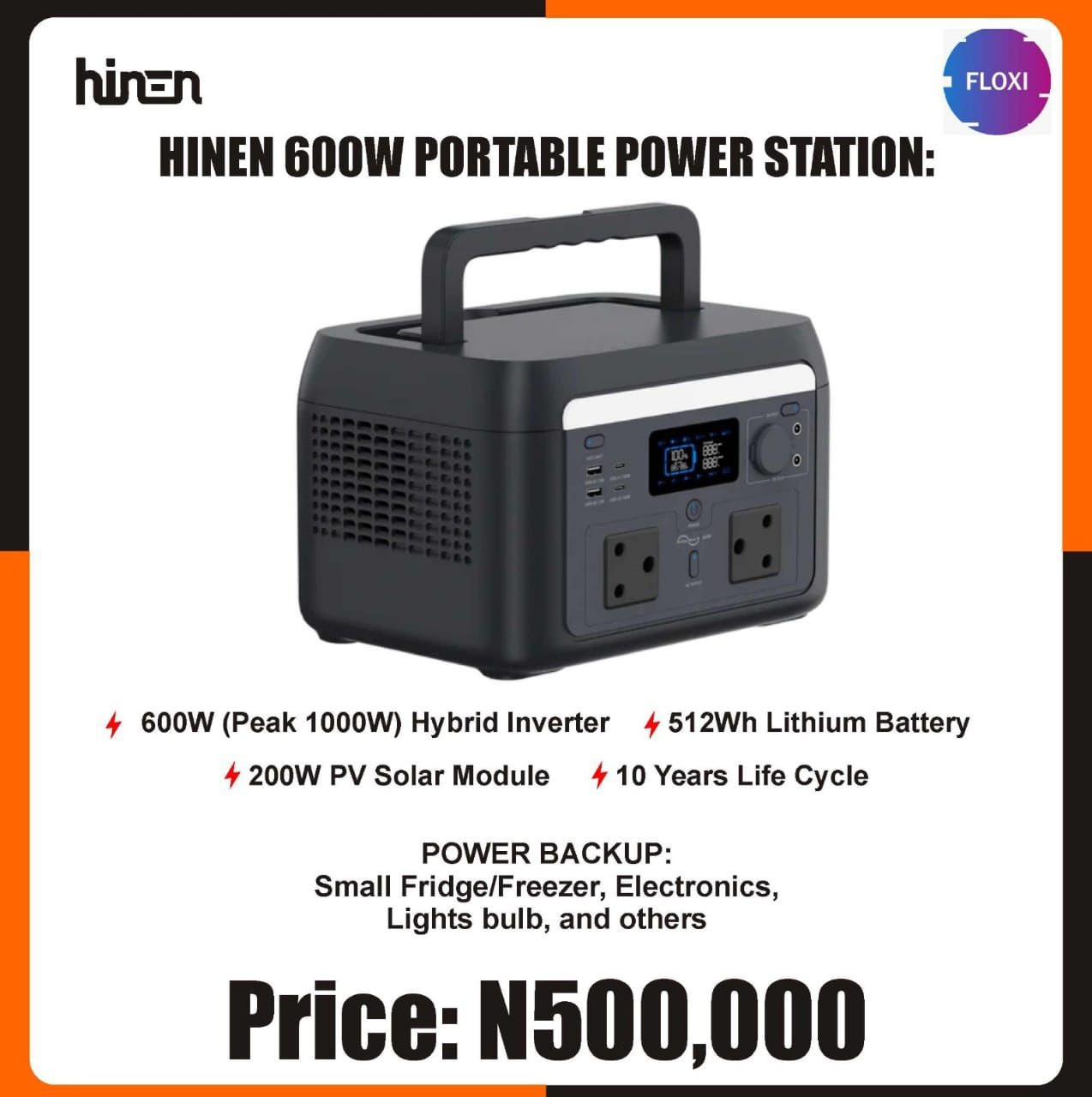 Hinen 600W Portable Power Station